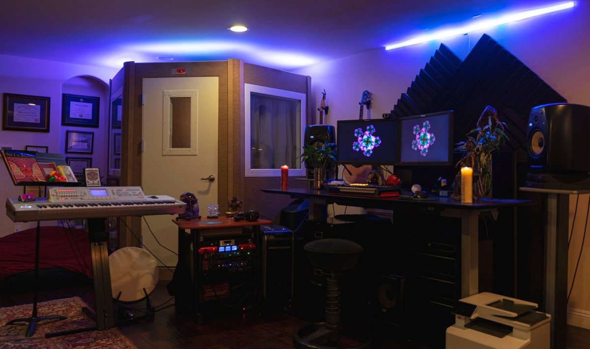 Studio in blue light